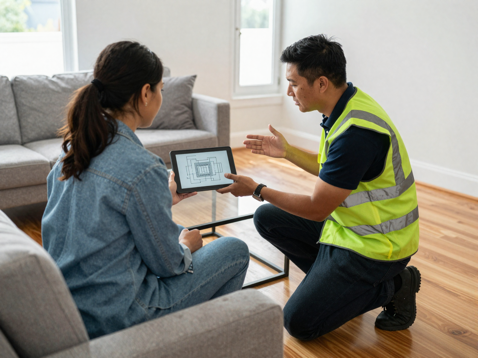 Completed electrical installation in a modern home kitchen